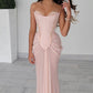 Strapless A-line Pink Ball Gown Mermaid Evening Prom Dress  nv1743