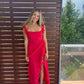Red Stylish Elegant Long Chiffon Ruffle Ball Gown Holiday Birthday Party Dress Evening Dress Prom Dress nv3954