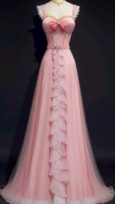 Pink Retro Sweet Lace Strap Long Tulle Elegant Ball Gown Evening Dress Birthday Party Dress Prom Dressnv3771