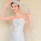 Strapless Ruched Satin Mermaid Wedding Gown, Simple Bridal Dress with Train  NV7416