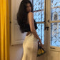 Beautiful Cream Stunning Black Lace Long Backless Satin Party Gown Evening Dress Accompanying Dress nv4106