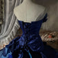 Une magnifique robe de bal longue en tulle bleu scintillant NV6660