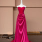 Pink Elegant Fashion Long Satin Prom Dress Evening Dress Party Dress nv4734