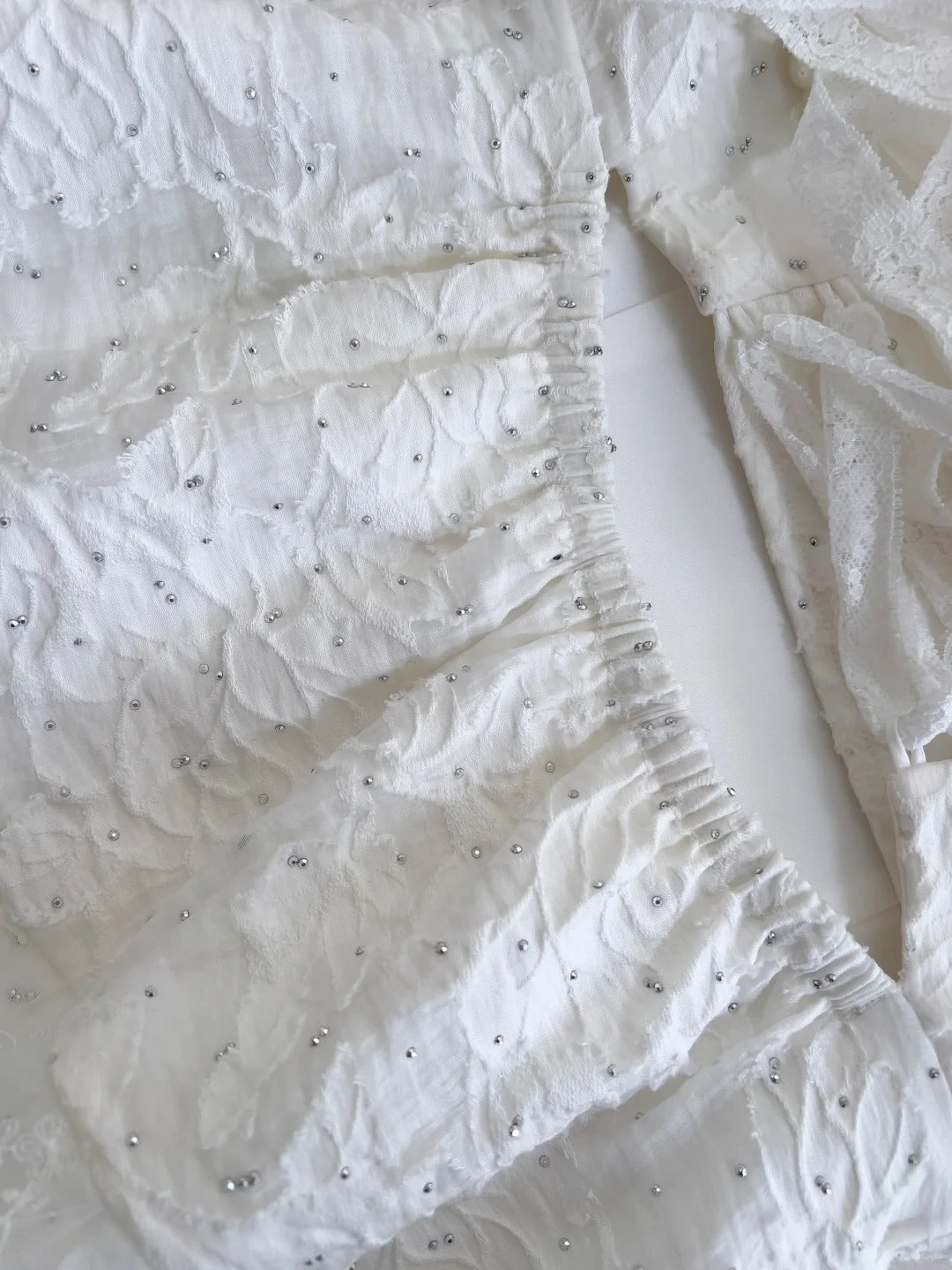 White Sweet Lace Pearl Beads Stylish Elegant Long Chiffon Homecoming Dress Prom Dress Evening Dress Birthday Dress Party Dress nv4139