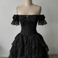 Robe longue blanche à manches courtes en dentelle délicate, robe de mariée NV6689