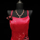 Red Gorgeous Vintage Elegant Delicate Floral Beaded Long Satin Prom Dress Evening Dress Party Dress Prom Dress nv3963