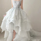 Light Blue Gorgeous Exquisite Beaded Long Floor Length Tulle Sequin Layered Ball Gown Evening Gown Wedding Dress nv4071