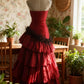 Robe de mariée princesse rouge flamme asymétrique NV6585