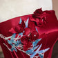 Red Beaded Long Satin Floor Length Ball Gown Evening Dress nv5050