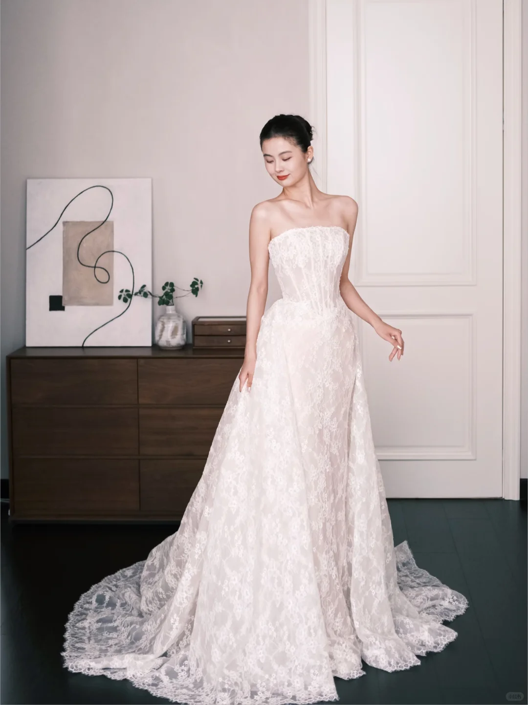Vintage Lace Wedding Dress Off The Shoulder Long Sleeve Detachable Overskirt Bridal Gown  NV7248