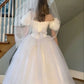 NiceVestidos--White Princess Tulle Long Ball Gown Simple Wedding Dress NV5829