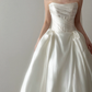Strapless Satin Wedding Dress Cutout Corset A Line Bridal Gown  NV7114