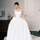 Strapless Boned Satin Ballgown Wedding Dress with Pearl Detail  NV7386