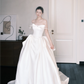 Strapless Cowl Satin Ballgown Wedding Dress with Pockets  NV7387
