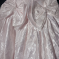 Off Shoulder Pale Pink Vintage Tea Length Prom Dress Jacquard Satin Puff Sleeve Floral Pattern A-Line Formal Gown  NV6900