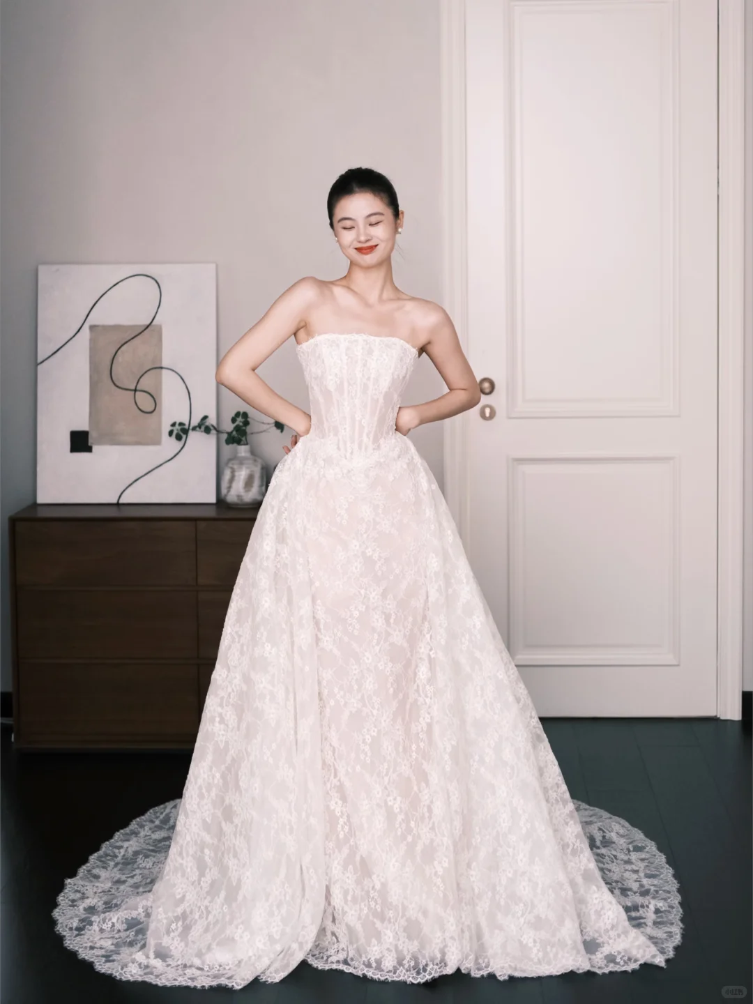 Vintage Lace Wedding Dress Off The Shoulder Long Sleeve Detachable Overskirt Bridal Gown  NV7248