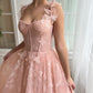 3D Butterfly Gown Rosette Corset Dress Cute A-Line Prom Dress nv1676