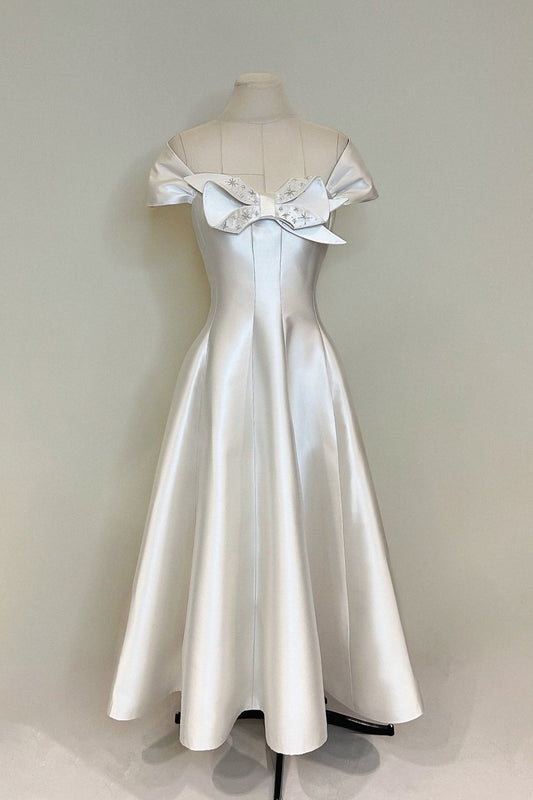 NiceVestidos-_White satin long dress NV6003