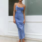Womens Cocktail Party Dress Sexy Stylish Low Cut Spaghetti Strap Backless Ankle-Length Dress Elegant Cut-Out Dresses nv1664