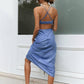 Womens Cocktail Party Dress Sexy Stylish Low Cut Spaghetti Strap Backless Ankle-Length Dress Elegant Cut-Out Dresses nv1664