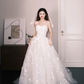 Strapless Sweetheart 3D Flower A Line Wedding Gown with Bow Sash  NV7345