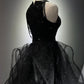 Robe de bal longue noire brillante NV6624
