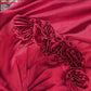 Red delicate floral long elegant satin ball gown evening dress nv4317