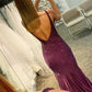 Blue/Purple/Orange/Pink Mermaid Deep V Neck Royal Blue Long Prom Dress with Beading nv951