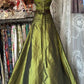 Olive Green Shiny Vintage Fashion Elegant Exquisite Beaded Lace Off-the-shoulder Satin Long Tulle Mermaid prom dresss Sequin Evening Dress Party Dress nv3820