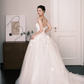 White Strapless 3D Floral Tulle Ball Gown Wedding Dress  NV7233