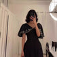 White/Green/Black simple elegant cape style embroidered long Prom Dress evening dress party dress nv2421
