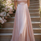 Pink Vintage Elegant Princess Short Sleeve High Waisted Long Satin Prom Dress Evening Dress Birthday Party Dress Prom Dress Graduation Dress Bridesmaid Dress nv4004