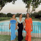 Elegantes, korallen-orangefarbenes, einschultriges, gerüschtes, langes Ballkleid, Abendkleid für Hochzeitsgäste mit gerüschtem Saum, NV2648
