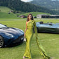 Green fashion elegant backless ribbon long formal prom dress evening gown party dress nv3648