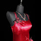 Red Gorgeous Vintage Elegant Delicate Floral Beaded Long Satin Prom Dress Evening Dress Party Dress Prom Dress nv3963