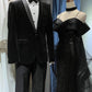 Robe de bal longue en tulle noir brillant NV6627