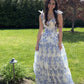 Beautiful floral chiffon elegant long prom dress evening gown party dress nv37