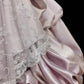 Pink Sweet Lace Bow Long Tulle Satin Princess Ball Gown Evening Dress Party Dress Adult Ceremony Dress Birthday Dress nv4199