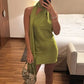 Green backless mini homecoming dress prom dress cocktail dress nv1810