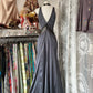 Gray Vintage Elegant Fashion Exquisite Beaded Halter Long Floor Length Mermaid Slim Fit Satin Evening Gown Prom Dress Ball Gown Party Dress nv3912