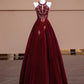 Red beaded long velvet floor-length ball gown evening dress nv5051