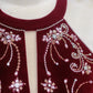 Red beaded long velvet floor-length ball gown evening dress nv5051