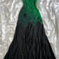 Green shiny fashion exquisite beading spaghetti straps long chiffon ball gown evening dress party dress nv3577