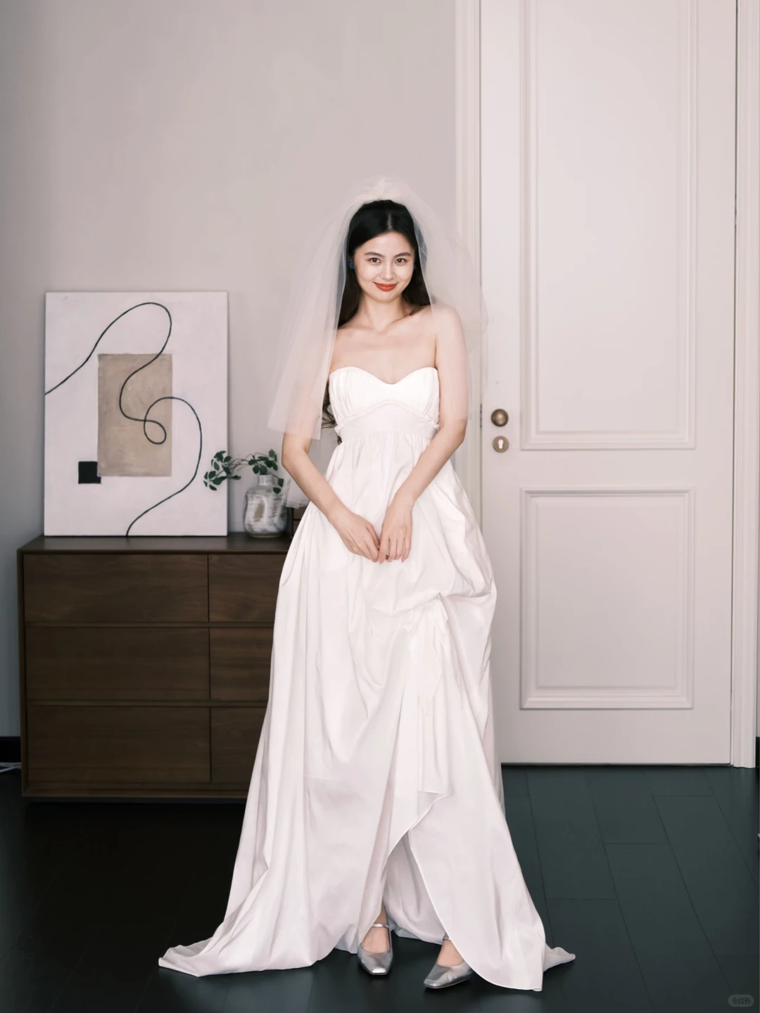 Sweetheart Strapless Bridal Gown, High Waist Draped Flowy Wedding Dress  NV7261