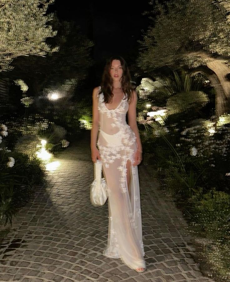 White See-through Fashion Elegant Long Slim Mermaid Ball Gown Evening Dress Party Dress nv2884