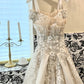 Robe de soirée asymétrique en mousseline ornée de clous lourds NV6719