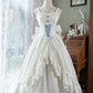 White Sweet Bow Long Satin chiffon Prom Dress Evening Dress Birthday Dress Adult Dress nv4195