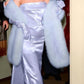Purple/blue long satin prom dress birthday party dress nv5287