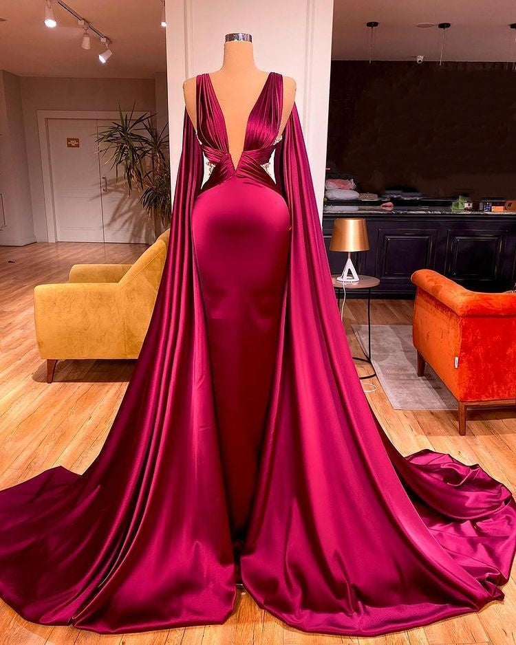 Robe de soirée longue en satin vert asymétrique NiceVestidos NV6152