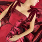 Red shiny elegant spaghetti strap long sequined ball gown evening dress party dress nv3538
